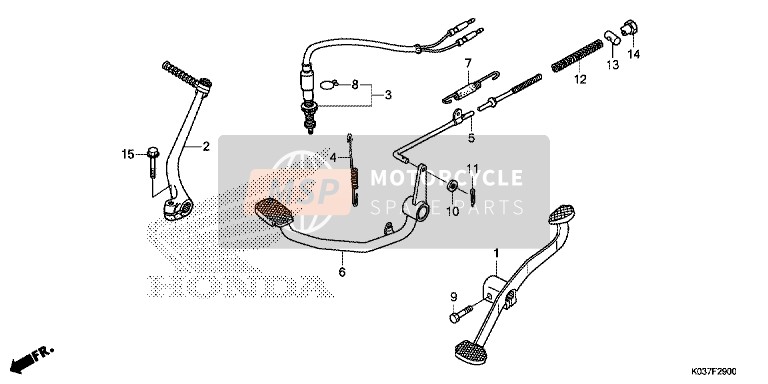 Honda AFS110CSF 2015 Pedal/ Patada Brazo de arranque para un 2015 Honda AFS110CSF